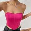 Tanks pour femmes Camis Y Y2K Crop-top Women Fashion Vintage Shaper Corset Club Party Tank Casual Streetwear Clothing Ropa Mujer Drop Deliv Oti1o