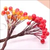 Fleurs décoratives 20pcs 8 mm Bijoux Double Head Fruit Simulation Berry mousse Pomegrenate DIY ACCESSOIRES HANFU HANFU HANFU MATÉRIAUX