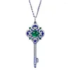 Chaines S925 Silver Emerald 6 Calcédoine.Collier moyen de 0 mm pendentif moyen