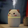 Humidifiers Portable 200ml Air Humidifier Cute Kawaii Aroma Diffuser With Night Light Cool Mist For Bedroom Home Car Purifier Humificador