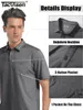 Tacvasen Summer Quick Dry Lightweight Mens Polo T-Shirts Golf Tennis Kort ärmskjortor Utomhus Running Sports Tops med Pocket 240403