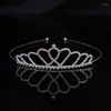 Hårtillbehör 1PC Silver-Tone Alloy Rhinestone Crown Accessory for Wedding/Bride