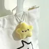 Keychains Lonyards 1pc Stars mignons étoiles en peluche Toy Doll Squeak Keychain Fluffy Soft Farged Toy Backpack Sac pendentif Adorkable Gift for Kids