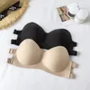 Anel sem aço de sutiã que coletam sutiã mulheres respiráveis push up sem costura lingerie sólida invisível