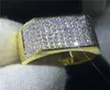 Knappe mannelijke ring plave setting 119pcs 5a cz geel goud gevuld 925 zilveren verloving trouwring voor heren sieraden cadeau9420394