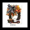 Party Decoration Halloween Wreath Wood Pumpkin Truck Handmade 30x30x4cm Autumn Harvest Vintage Farmhouse Thanksgiving Decorations