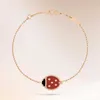 Designer High version VAN Four Leaf Grass Ladybug Bracelet Womens Primitive Thick Plated V Gold 18 K Fashion Light Luxury Star Same Style