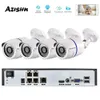 IP Kameralar Azishn 4ch H.265+1080p 48V POE 2MP NVR CCTV Kamera Sistemi Açık Güvenlik 1080p IP Kamera P2P Video Gözetim Sistemi NVR Kit 24413