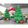 8mW x 5mH (26x16.5ft) with blower customized outdoor artificial inflatable christmas tree arch with santa old man and gift box for festival event decoration