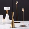 Kaarsenhouders moderne gouden pilaar bruiloft centerpieces voor tafels metal kerstkandsletsende huisdecoratie accessoires