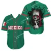 Chemises décontractées pour hommes Nom personnalisé Love Mexico Country Mexican Aztec 3D Baseball Jersey Summer Tops Tee Streetwear-6