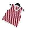 Tanks de mujeres Camis Designer 2024 Temprano de la primavera Nanyou Cha Style Age Reduciendo la letra versátil bordado Hollowed Out Contrast Stripe Tank 5yep 5yep