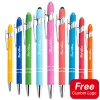 Stylos 20pcs Logo personnalisé Multcolor Metal Ballpoint PEN PRAUTALISE Nom de sculpture Business Advertising Gifts Office Stationery Wholesale