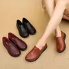 Casual Shoes Female Retro Leather Flats Comfortable Loafer Women Vintage Y2K For Ladies Moccasins Zapatos Mujer