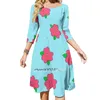 Robes décontractées Fat Shirt Square Robe Sweet Summer Femmes Elegant Halter Imprimez des fleurs de centrale nucléaire de dessin animé Homéro Fleurs