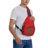 Plecak moda flaga maroka Crossbody Sling Men ramię w klatce piersiowej do jazdy na rowerze podróżnym