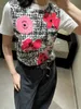 T-shirt pour femmes Édition correcte ~ 2024SS Spring / été Nouveau contraste Slim Contrast Coton T-shirt à manches courtes 9865 # PQNP
