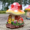 Figurines décoratives Creative Mushroom House Resin Crafts pastoral Décor de maison Ornements Garden Courte Balcon Potted Landscaping