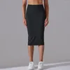 Actieve broek Hoge taille naakt sport lange jurk Fintness Casual sport rok elasticiteit huidvriendelijke middele lengte yoga dames