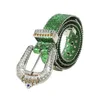 Riemen volwassen groene kleur taille riem luxueuze mode verstelbare pin gesp voor rock -fans