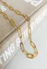 18K Gold IP Plating Stainless Steel Necklace For Women Punk Gold Paperclip Link Chain Necklace Tarnish Resistant Jewelry3272437