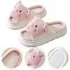 Slippers Femmes Animal mignon drôle ouverte Open Pig Home Sandales Anti Slip House Soft House Confortable pour intérieur extérieur