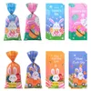 Gift Wrap 50st Happy Easter Bags Chick Cookies Gift Packaging Plastic Day Decoration 2024 Home Kids