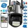 Telecamere IP Besder 8MP PTZ Wifi Camera con a doppio schermo Visione notturna Night Vision Outdoor 4MP Security Camera CCTV Sorveglianza Camera ICSEE APP 24413