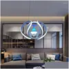 Pendant Lamps Six-Color Three-Stage Dimming Dining Led Chandelier Postmodern Nordic Bar Counter Lighting Exhibition Lamp Drop Deliver Dhdb8