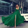 Cocktail Dresses For Women Elegant Classy Solid Color Long Sleeve V Neck Maxi Red Dress Vintage Formal A-Line Prom Dress 240402