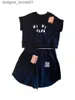 Suits-survêtements pour femmes 2022 Nouvelles survêtements pour femmes d'été Bet Imprimé T-shirt High T-shirt High Wide Jam Shorts Two Piece Wear C240413