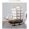 Decorative Figurines TOP COOL HOME Office Company Shop Business Ornament Everything Is Going Smoothly Mascot Wood Sailboat FENG SHUI Art