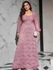 Sukienki w dużych rozmiarach Toleen Women Maxi Elegancka wieczorna sukienka z koronką moda Retro Lantern Sleeve Bliski wschód Ramadan