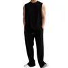 Мужские спортивные костюмы 2pcs/set Men Summer Casual Outfit O-образной рукавок без рукавов.