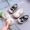 Sneakers 2024 Printemps et été Nouveau bébé Chaussures Babes Chaussures Douces et confortables Chaussures en toile First Walking Girls Chaussures Chaussures Sports Chaussures Chaussures Q240413