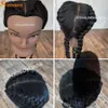 African Mannequin Head 100%Real Hair Hairdresser Training Head With Tripod Manikin Cosmetology Doll Head For Braiding Styling 240403