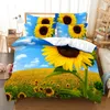 Set di biancheria da letto set 3D Fiori di fiori da letto copertura del piumone con pianta febbina trapunta di fiori morbida