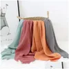 Blankets Swaddling 60X60Cm Muslin Squares Baby Ddle Blanket Bib Scarf Handkerchief Burp Cloth Set Drop Delivery Kids Maternity Nursery Otacf