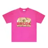 RHUDE TSHIRTS Designer T-shirts pour hommes et femmes Brands à la mode shorts de mode Salths Zrh007 Castle Venise Lavé pour faire de l'ancien t-shirt à manches courtes S-xxl