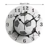 Orologi da parete Sport Sport Football Stampa rotonda Orologio acrilico Orologio unico Crack in stile