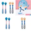 Other Baby Feeding Heguo Maternal And Infant Products Learns To Eat Elbow Set Wholesale Childrens Tableware Twistable Spoon Drop Deliv Ot124