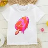 T-shirts T-shirts T-Shirt For Kids Cute Rainbow Popsicle Print BoyS T Shirt Funny Ice Lolly Toddler Baby Tshirts Casual Girls White Short Sleeve ldd240314 C240413