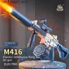 Sand Play Water Fun New M416 Water Gun Flame Automatic Electric Pistol Summer Outdoor Shooting Game Q240413