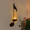 Candle Holders Music Notes Wall Sconces Holder Art Decoration Iron Stand Drop
