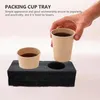 Sortez des contenants lait à thé de bois de boisson porte-tasse perle coton commercial cola café 4pcs tasses de plateau de transport