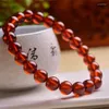 Link Bracelets 8MM Natural Garnet Bracelet Crystal Reiki Healing Stone Fashion Jewelry Holiday Gifts For Women 1PCS