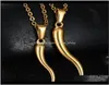 Pendant Necklaces Italian Horn Necklace Stainless Steel For Women Men Gold Color 50Cm Nxdar Fb2Ti1584059