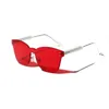 Lunettes de soleil Femme Élégante Style coréen Rimless Square Shape Sun Glasses Men de haute qualité