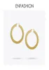 Enfashion vintage duże kolczyki obręcze matowe złote kolczyki kolorowe stali nierdzewne dla kobiet biżuteria Oorbellen T1906253510479