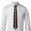 Bow Ties Bright Gold Crown Print Teddy Bear Casual Unisex Neck Tie Shirt Dekoration smal randig smal kravat